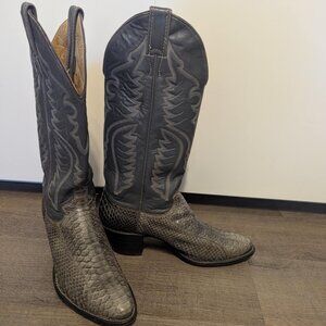 Womens Justin PYTHON SNAKE SKIN Cowboy Western Boots